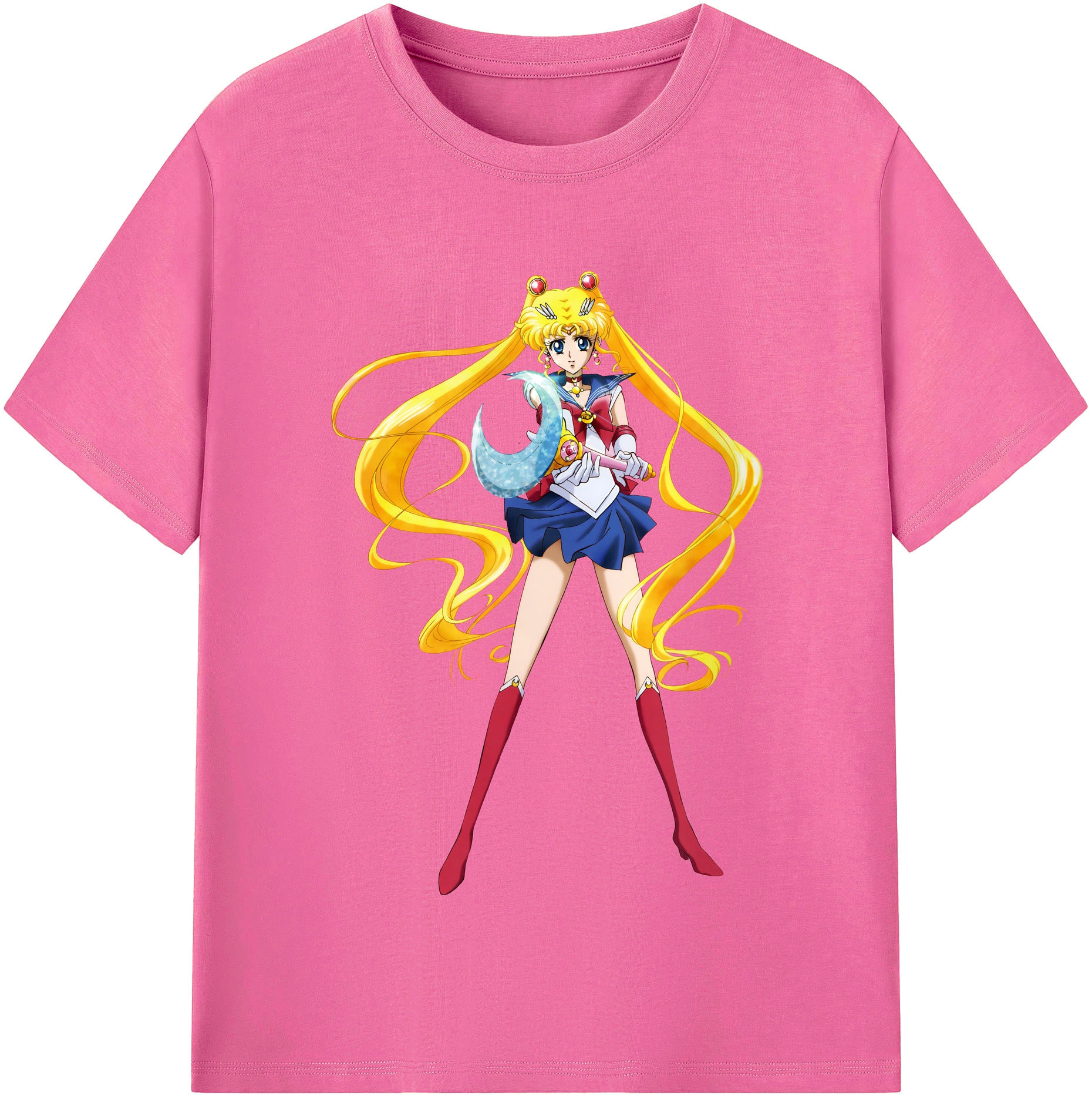 （画像用） 美少女戦士セーラームーン 月野 うさぎ つきの うさぎ Sailor Moon Tsukino Usagi レディースカジュアルプリントTシャツ（綿100％）